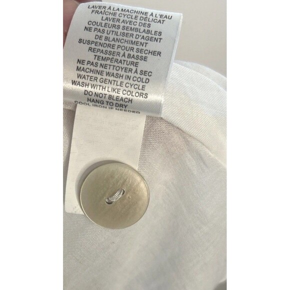 Christian Lacroix Dress Long Sleeve Linen Blend Resort Green White Floral Garden - Picture 6 of 6